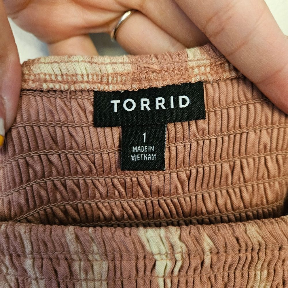 Torrid Midi Challis Smocked Tie Dye Dress - Picture 8 of 9